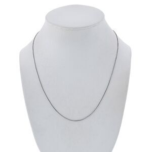 Vintage PC Sterling Silver 925 0.9mm Box Chain Necklace 18"